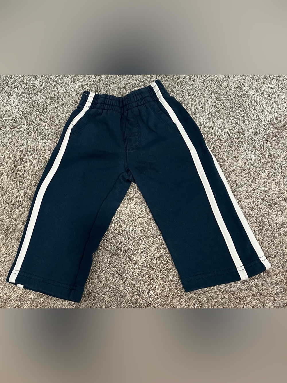 Crazy 8 toddler navy sweat pants with white stripe